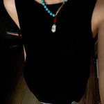 Turquoise Fish Necklace | Bohemian Pearl Pendant Necklace - floysun
