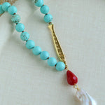 Turquoise Fish Necklace | Bohemian Pearl Pendant Necklace - floysun
