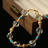 Turquoise Glass Lantern Bead Bracelet - floysun