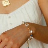 Turquoise Glass Lantern Bead Bracelet - floysun