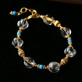 Turquoise Glass Lantern Bead Bracelet - floysun