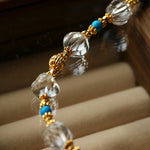 Turquoise Glass Lantern Bead Necklace - floysun