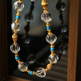 Turquoise Glass Lantern Bead Necklace - floysun