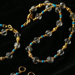 Turquoise Glass Lantern Bead Necklace - floysun