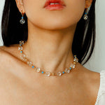 Turquoise Glass Lantern Drop Earrings - floysun