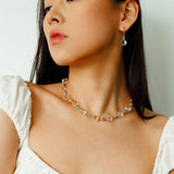 Turquoise Glass Lantern Drop Earrings - floysun