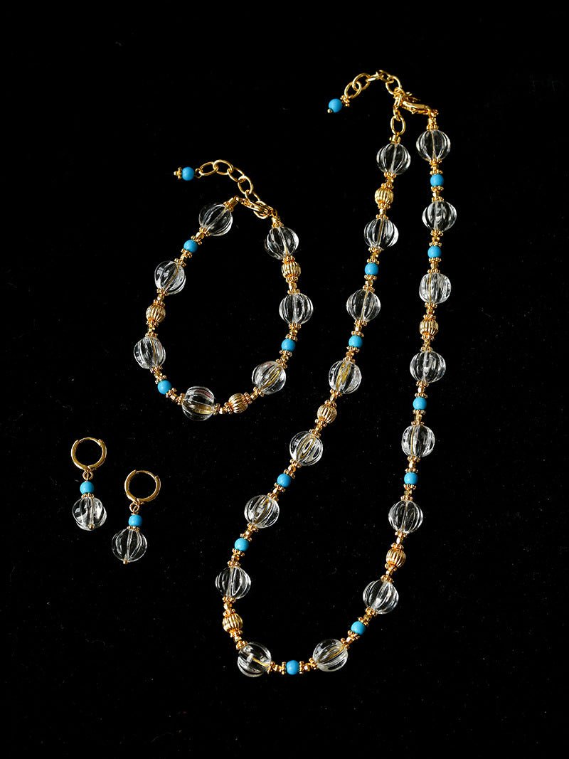 Turquoise Glass Lantern Drop Earrings - floysun