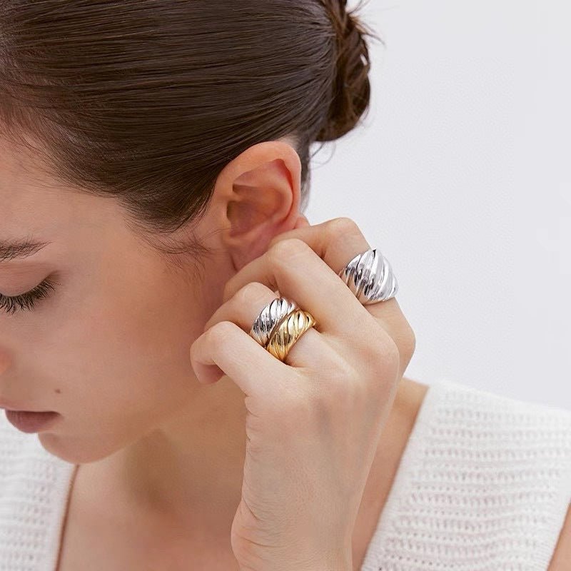 Twisted Braided Statement Ring - Narrow - floysun