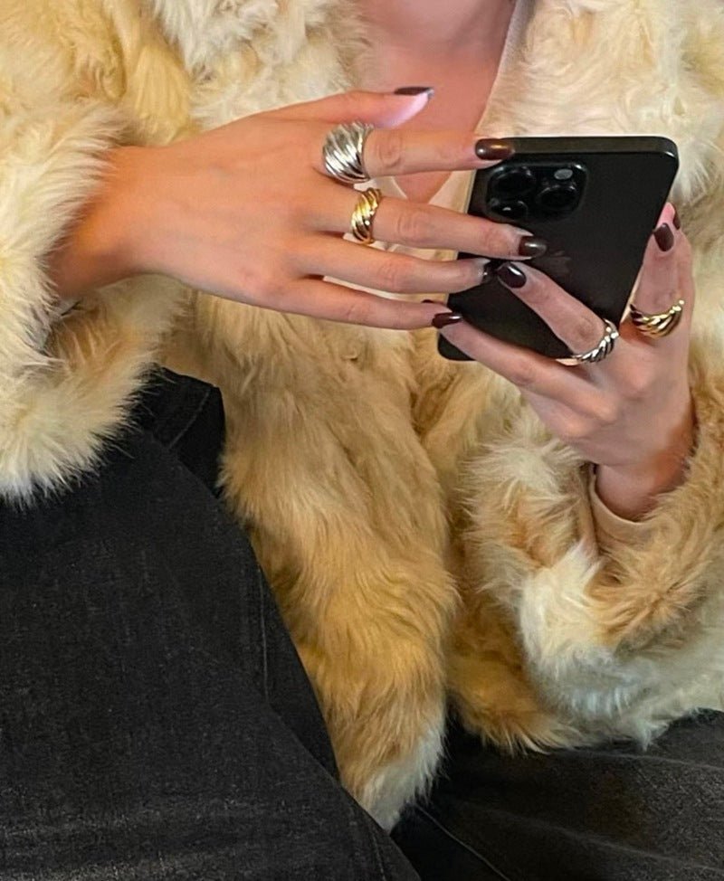 Twisted Braided Statement Ring - Wide - floysun