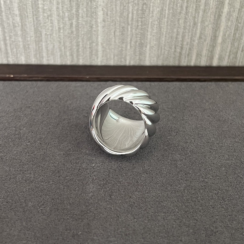 Twisted Braided Statement Ring - Wide - floysun