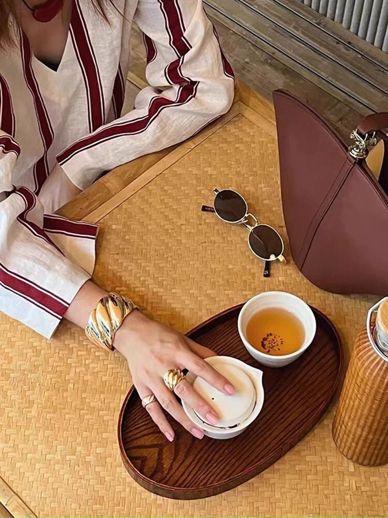 Twisted Braided Statement Ring - Wide - floysun