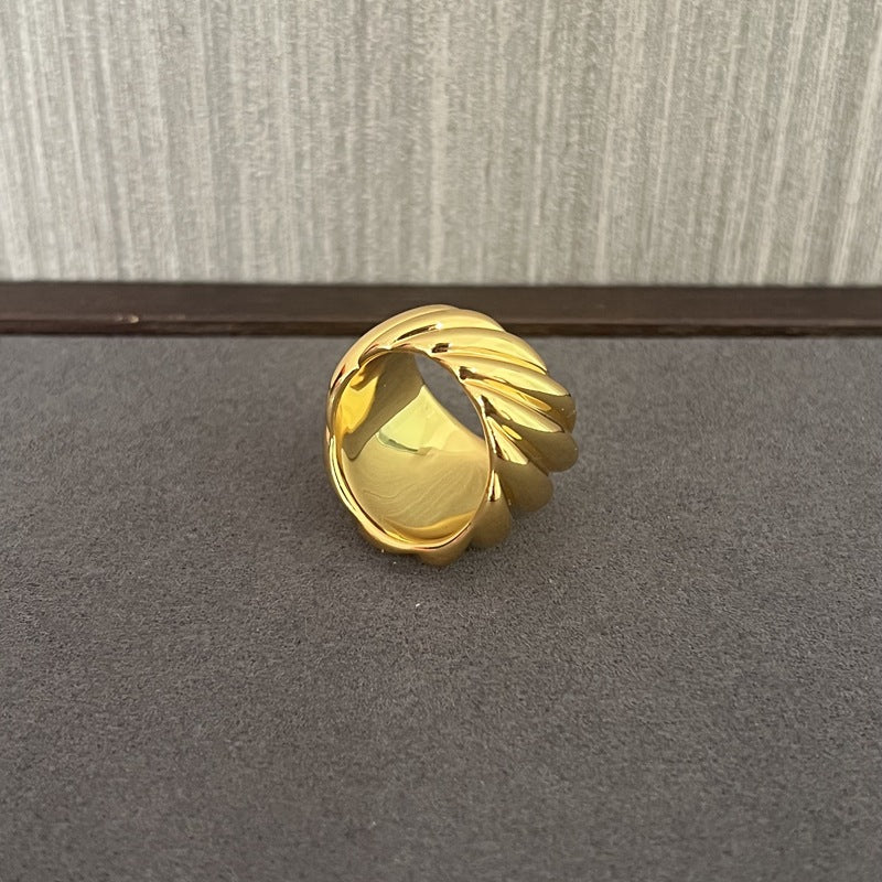 Twisted Braided Statement Ring - Wide - floysun