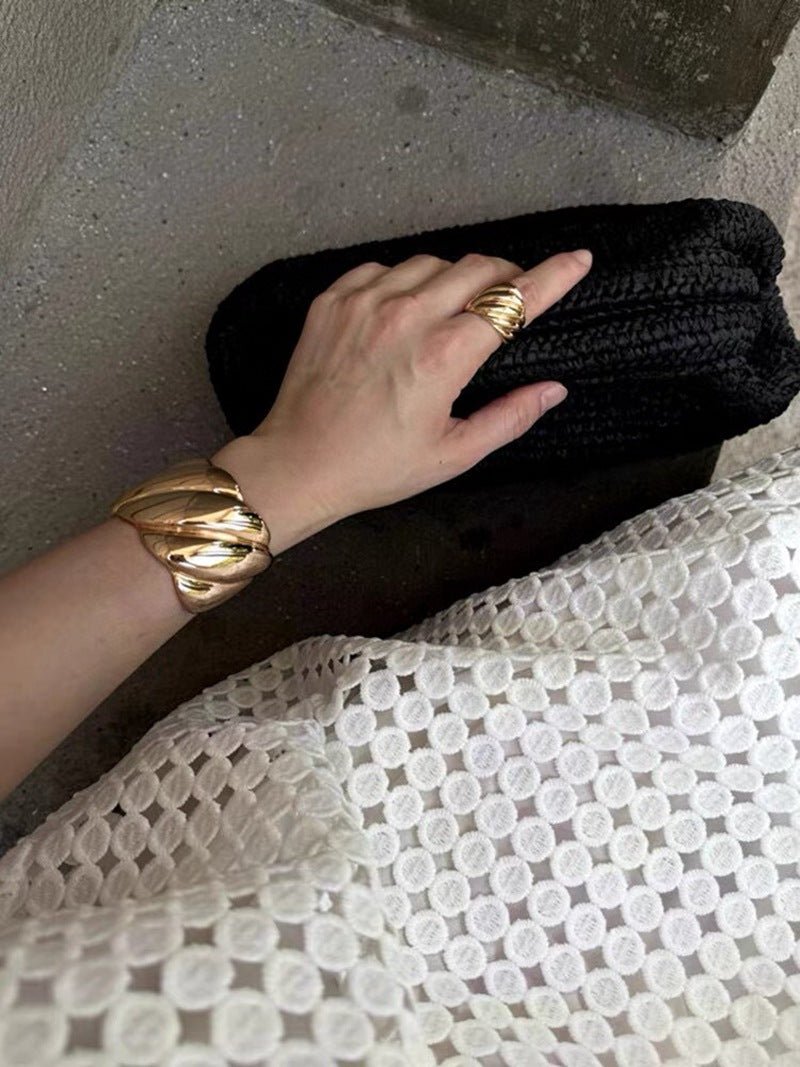 Twisted Braided Statement Ring - Wide - floysun