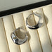 Twisted Geometric Hoop Earrings-Silver - floysun