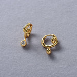 Twisted Metal Zircon Huggie Earrings - floysun