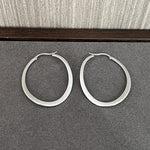 Twisted Oval 925 Silver Hoop Earrings - floysun