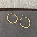 Twisted Oval 925 Silver Hoop Earrings - floysun