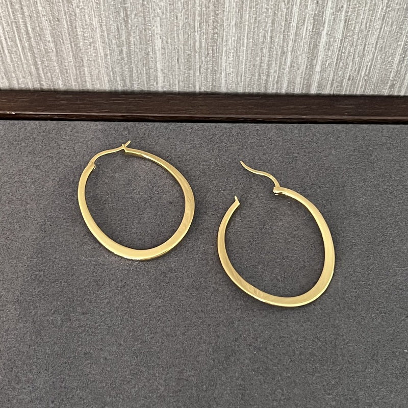 Twisted Oval 925 Silver Hoop Earrings - floysun