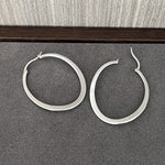Twisted Oval 925 Silver Hoop Earrings - floysun