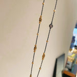 Two - Tone Black Gold Bead Chain Necklace – Minimalist Bare Chain - floysun