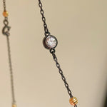 Two - Tone Black Gold Bead Chain Necklace – Minimalist Bare Chain - floysun