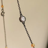 Two - Tone Black Gold Bead Chain Necklace – Minimalist Bare Chain - floysun