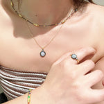 Two - Tone Black Gold Bead Chain Necklace – Minimalist Bare Chain - floysun