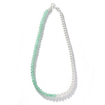 Two-Tone Brushed S925 Silver & Green Aventurine Beaded Necklace - floysun