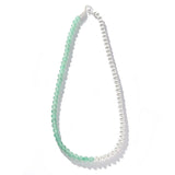 Two-Tone Brushed S925 Silver & Green Aventurine Beaded Necklace - floysun