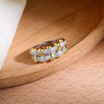 Two-Tone Checkered Pavé Slim Ring - floysun