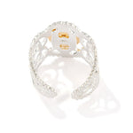 Two-Tone Lace Button Adjustable Ring - floysun