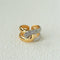 Two-Tone Pavé Cubic Zirconia Open Ring - floysun