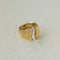 Two-Tone Pavé Cubic Zirconia Open Ring - floysun