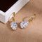 Two-Tone Pear-Cut CZ Drop Earrings - floysun