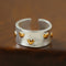 Two-Tone Scattered Heart Wide Open Ring - floysun