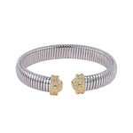 Two-Tone Sculpted-End Flexible Cuff Bracelet - floysun
