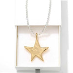 Two-Tone Sculptural Star Pendant Long Necklace - floysun