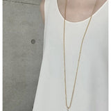 Two-Tone Sculptural Star Pendant Long Necklace - floysun