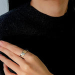 Two - Tone Sunflower Ring – 925 Sterling Silver - floysun