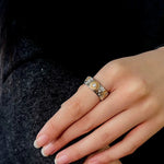 Two - Tone Sunflower Ring – 925 Sterling Silver - floysun