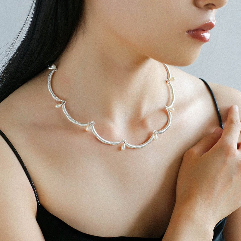 Unique Design Lace Pearl Choker - floysun