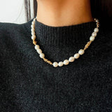 Unisex Chunky Chain & Pearl Necklace – Style A - floysun