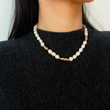 Unisex Chunky Chain & Pearl Necklace – Style A - floysun