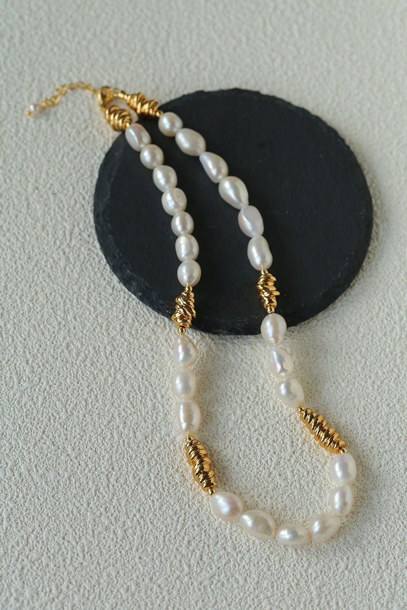 Unisex Chunky Chain & Pearl Necklace – Style A - floysun