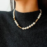 Unisex Chunky Chain & Pearl Necklace – Style A - floysun