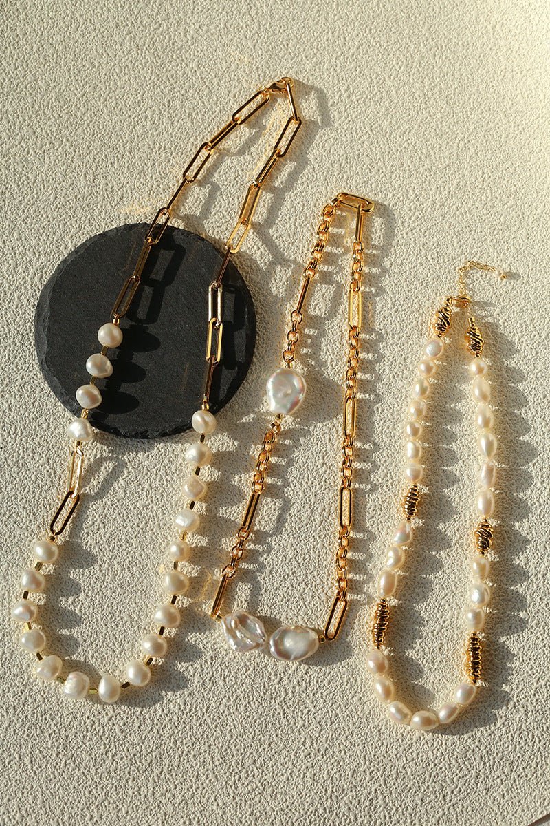 Unisex Chunky Chain & Pearl Necklace - floysun