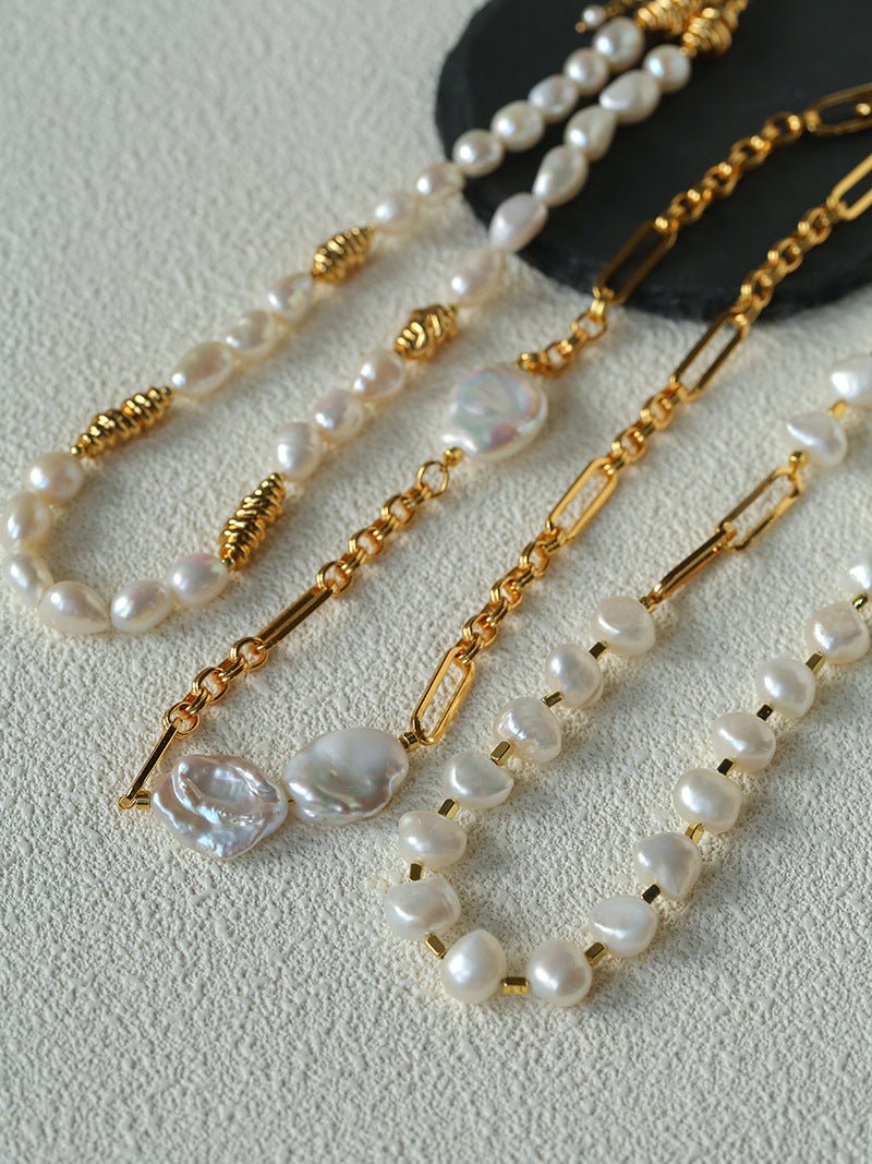 Unisex Chunky Chain & Pearl Necklace - floysun