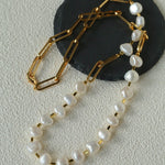 Unisex Chunky Chain & Pearl Necklace - floysun