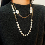 Unisex Chunky Chain & Pearl Necklace - floysun