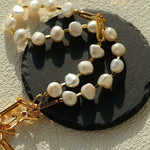 Unisex Chunky Chain & Pearl Necklace - floysun